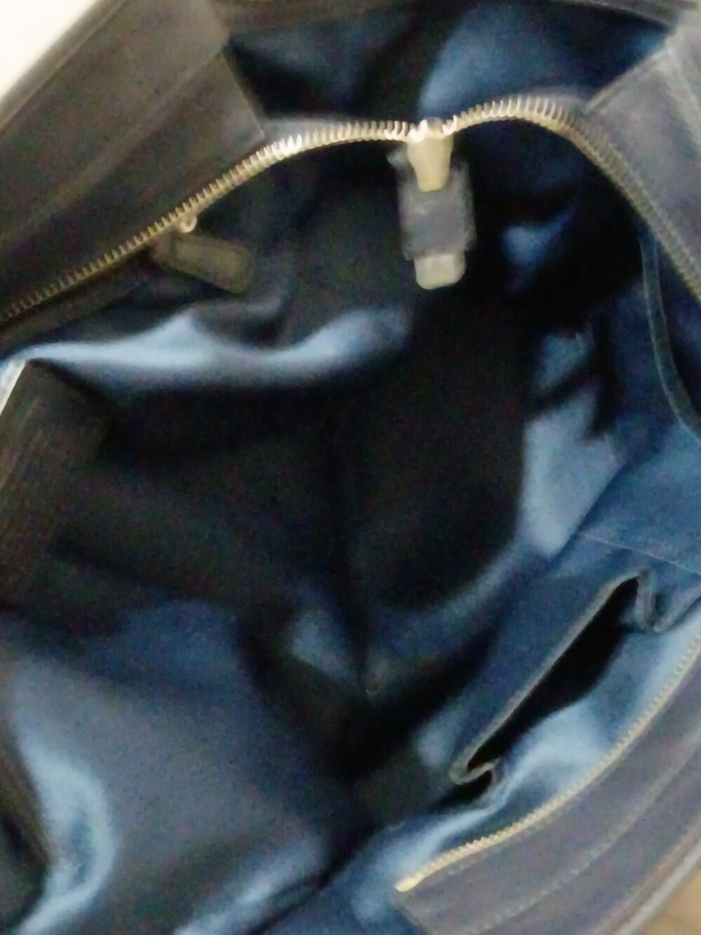 Coach Taylor Op Art Alexis Navy Blue Canvas Leather Carryall Tote Bag - Picture 10 of 10